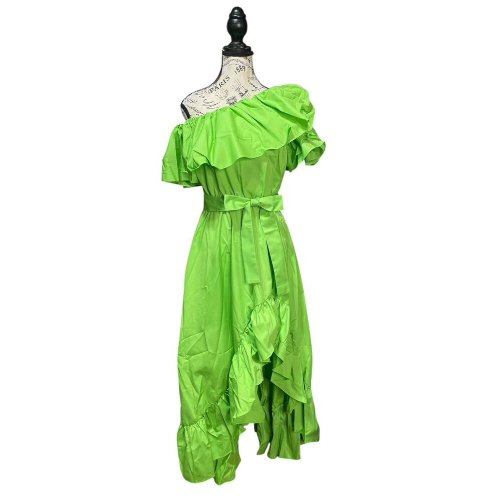 Andre Tan High-Low Maxi Dress – Lime Green, Medium, NWT + Belt